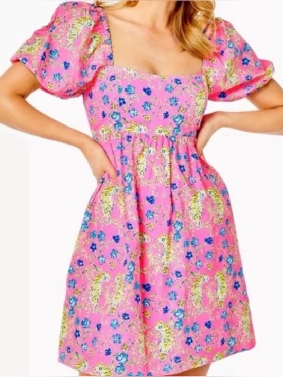 Lilly Pulitzer Dresses & Skirts - Lilly Pulitzer Hot Pink Label Floral Sundress